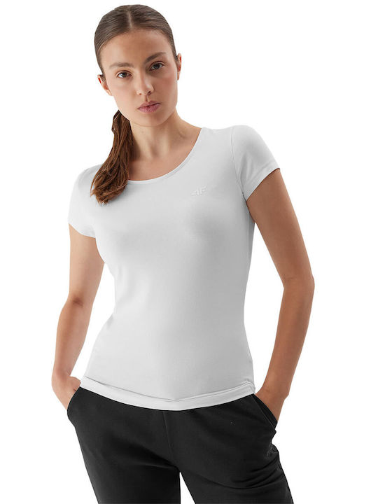 4F Women's Athletic Blouse Short Sleeve White