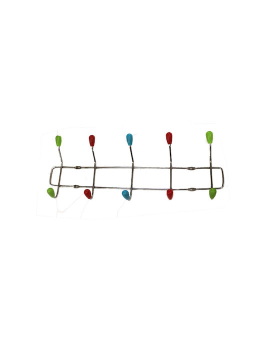 Agățător De Perete Metalic Cu 10 Compartimente Multicolor 36x14cm