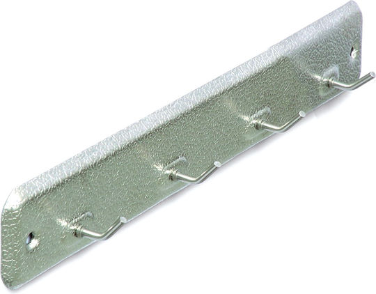 Brinox Wall Hanger Metal 4 Hooks Silver
