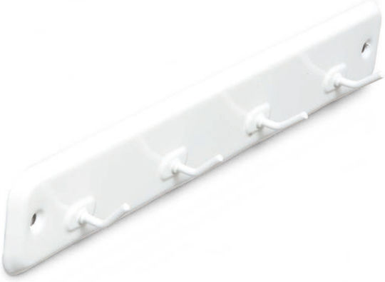 Brinox Wall Hanger Metal 4 Hooks White