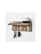 Wooden Wall Hanger 6 Hooks Brown 30x11x13cm