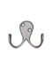 CMSpa Wall Hanger Metal Silver 2 Hooks 7x4cm
