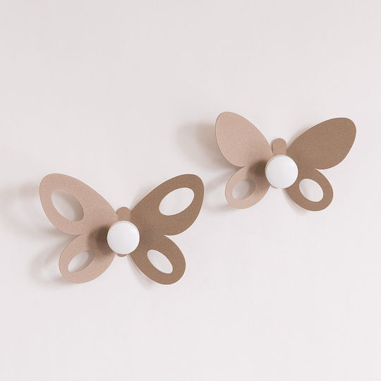 Arti E Mestieri Wandhalterung Butterfly Metall Beiges 23.5cm