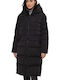 Women's Long Puffer Jacket for Winter Black