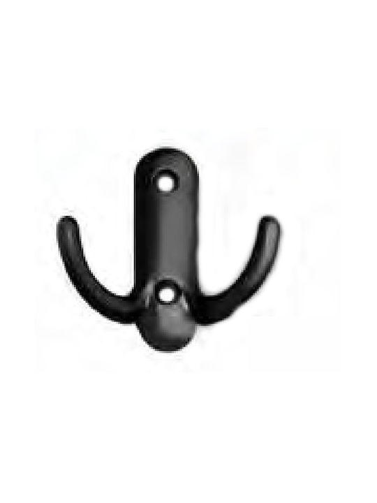 Viobrass Metal Wall Hanger with 2 Slots Black 58x60cm 1pc