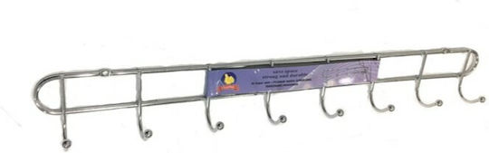 Mulex Metallische 8 Haken Wandhalterung 48x5x4cm