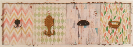 Vekrakis Wooden Wall Hanger 4 Hooks 30x90cm