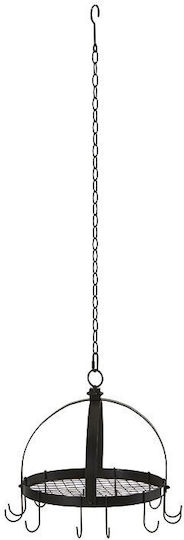 Country Casa Wall Hanger Metal 12 Hooks Black 40cm