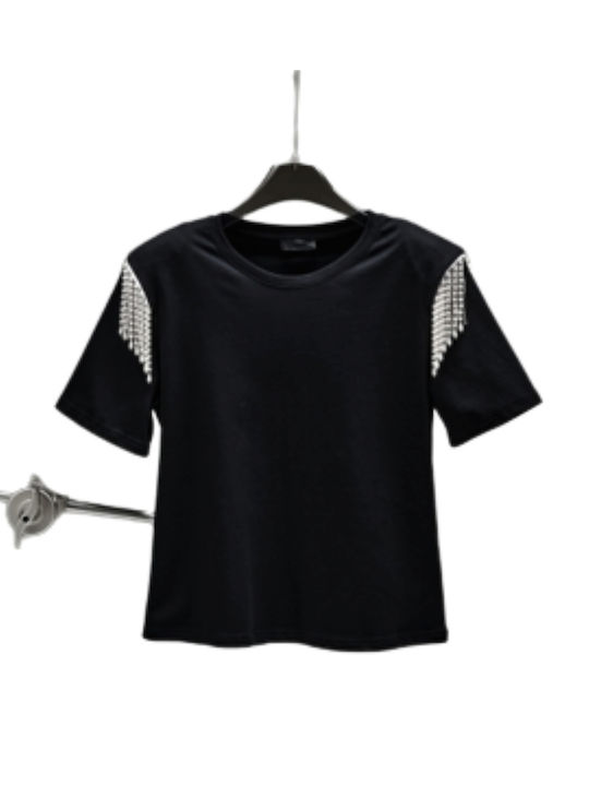 Eleh Women's Blouse Short Sleeve Black