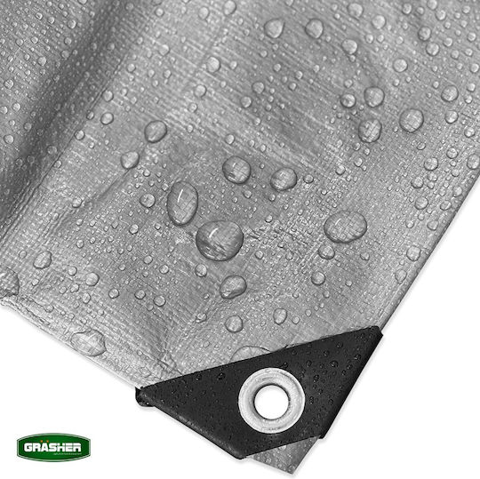 Grasher Waterproof Tarpaulin 120gr/m² 4x3m. Light Type Gray