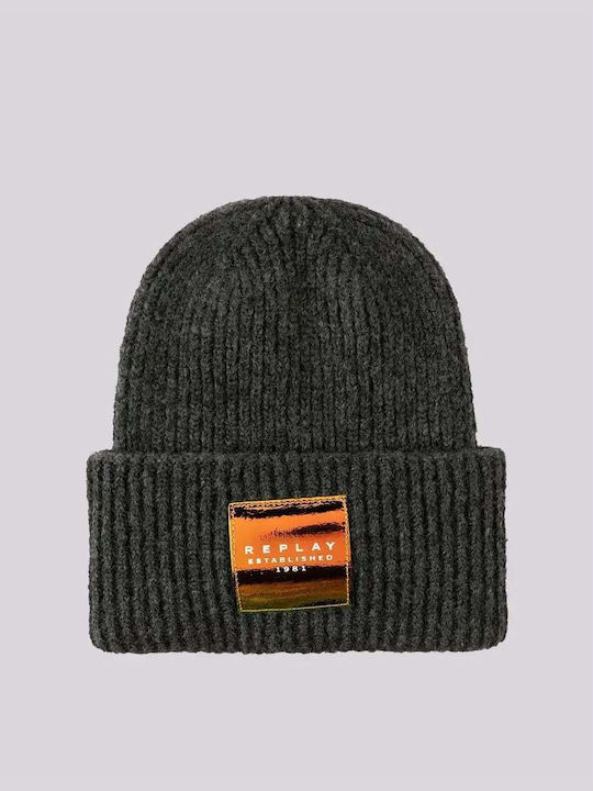 Replay Beanie Unisex Beanie Gestrickt in Gray Farbe