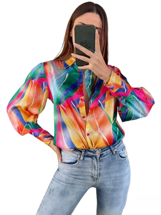 Concept Langärmelig Damen Hemd Mehrfarbig