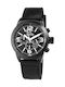 TW Steel Herrenuhr 42mm Chronograph Batterie mit Schwarz Lederarmband