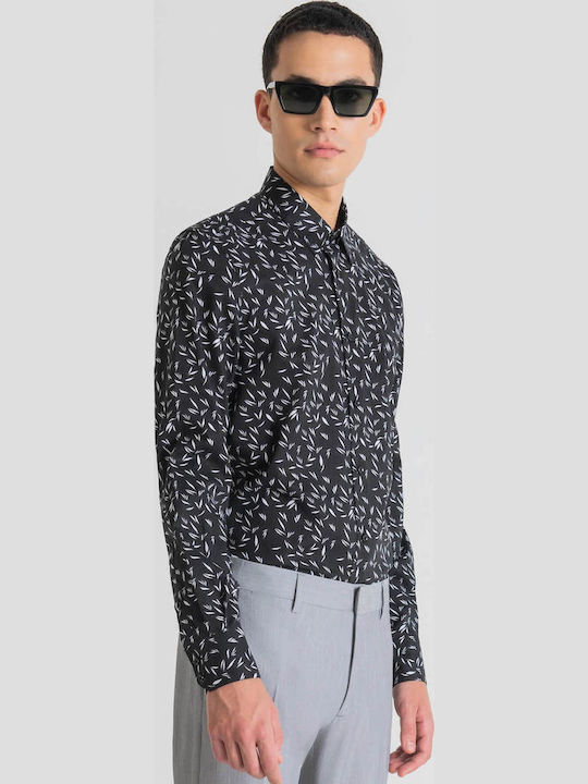 Antony Morato Long-sleeved Shirt Floral Black