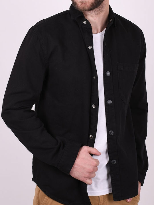 Always Jeans Men's Shirt Overshirt Long Sleeve Denim Black