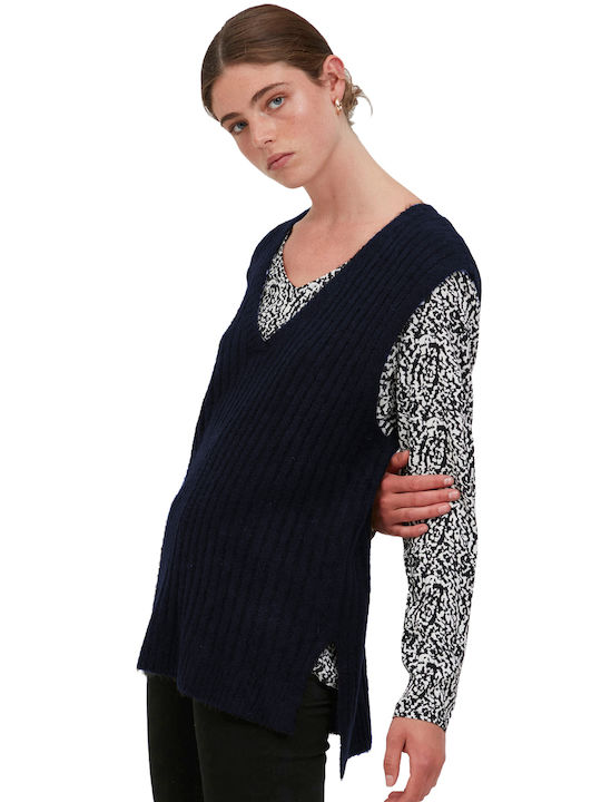 ICHI Women's Sleeveless Sweater Black
