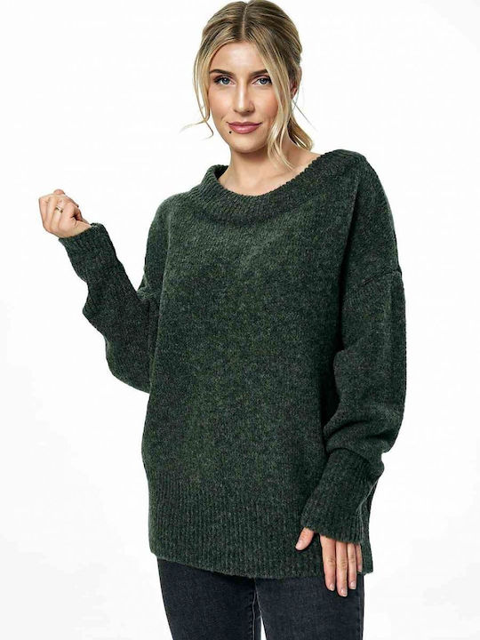 Figl Damen Langarm Pullover Grün