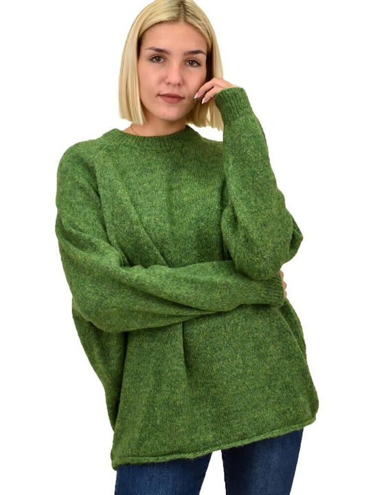Potre Femei Cu mânecă lungă Pulover Verde