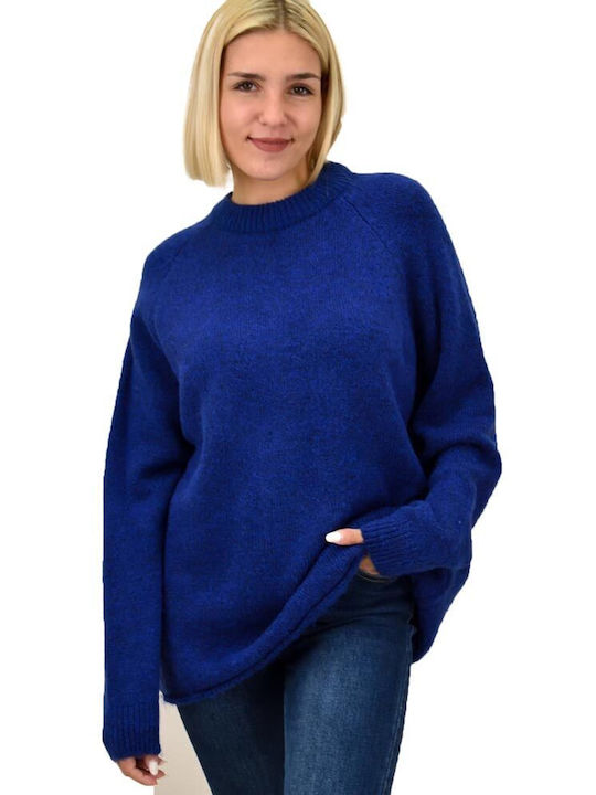 Potre Women's Long Sleeve Sweater Blue