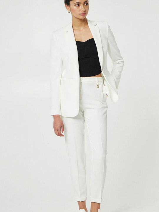 BSB Women's Fabric Trousers Regular Fit White
