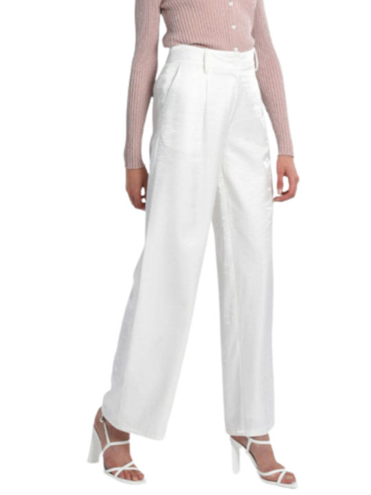Molly Bracken Women's Fabric Trousers White