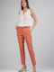 Damen Stoff Hose mit Gummizug Rosa