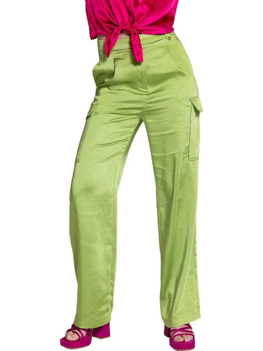 Damen Stoff Cargo Hose Grün