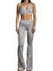 Chica Women's Set with High-waisted Trousers Bell Striped