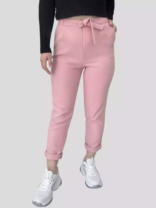 Sateen Women's Cotton Trousers Pink