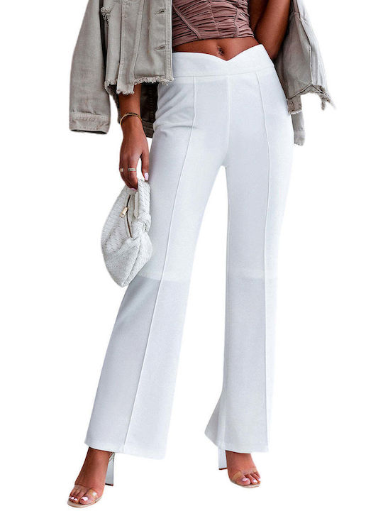 Amely Women's High-waisted Fabric Trousers White