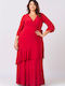 Jucita Maxi Dress Wrap with Ruffle Red