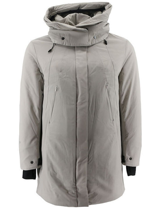 Krakatau Women's Short Puffer Jacket for Spring or Autumn Gray