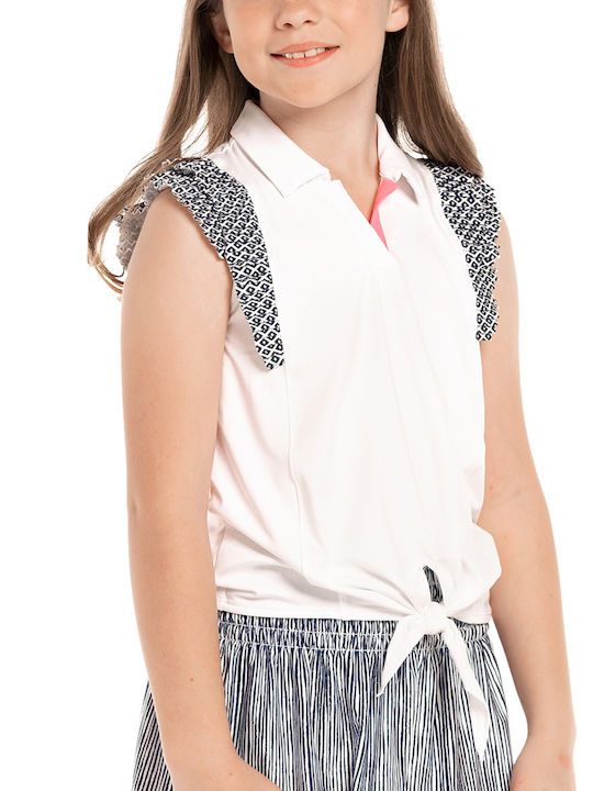 Lucky In Love Kids Polo Sleeveless White