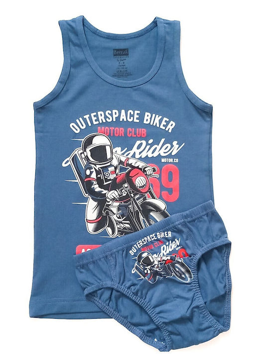 Berrak Kids' Set Brief with Undershirt Blue 2pcs