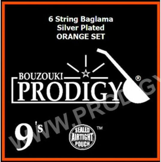 Prodigy Satz Versilbert Saiten für Baglama 9 - 22"