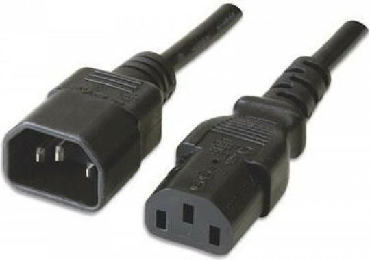 Manhattan IEC C13 / IEC C14 - IEC C13 / IEC C14 Cable 3m Μαύρο 216302