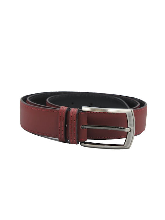 Men's Leather Belt Burgundy