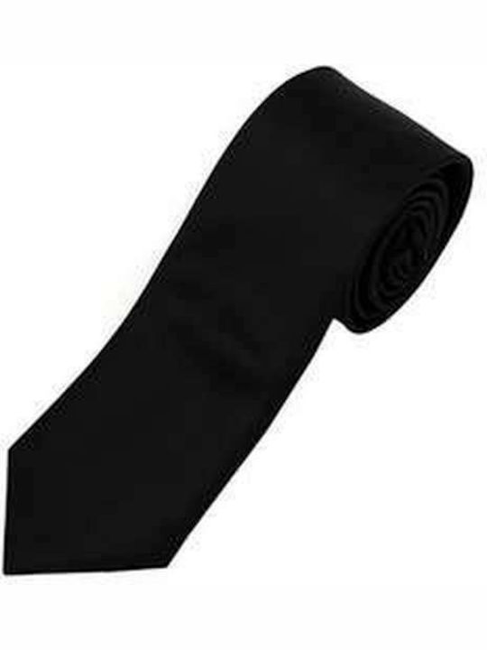 Ανδρική Γραβάτα Μονόχρωμη σε Μαύρο Χρώμα