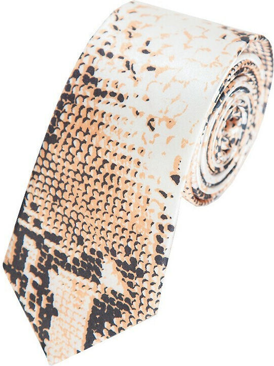 Epic Ties Ανδρική Γραβάτα Συνθετική με Σχέδια σε Καφέ Χρώμα