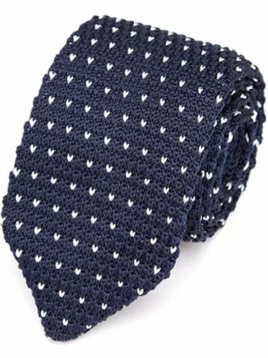 Epic Ties Silk Men's Tie Knitted Printed Navy Blue