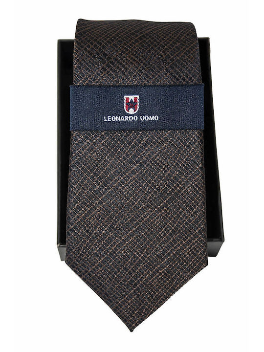 Leonardo Uomo Men's Tie Printed Brown