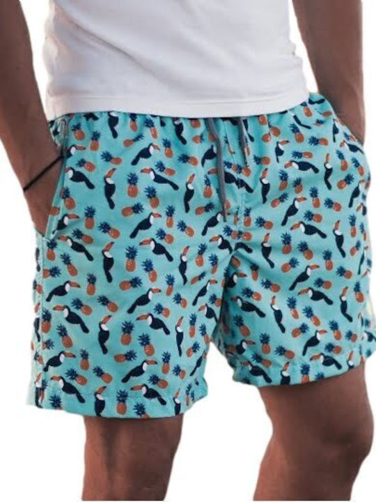 Men's Swimwear Shorts Turquoise with Patterns