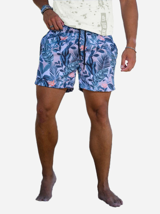 Yolofashion Men's Swimwear Shorts Blue with Patterns