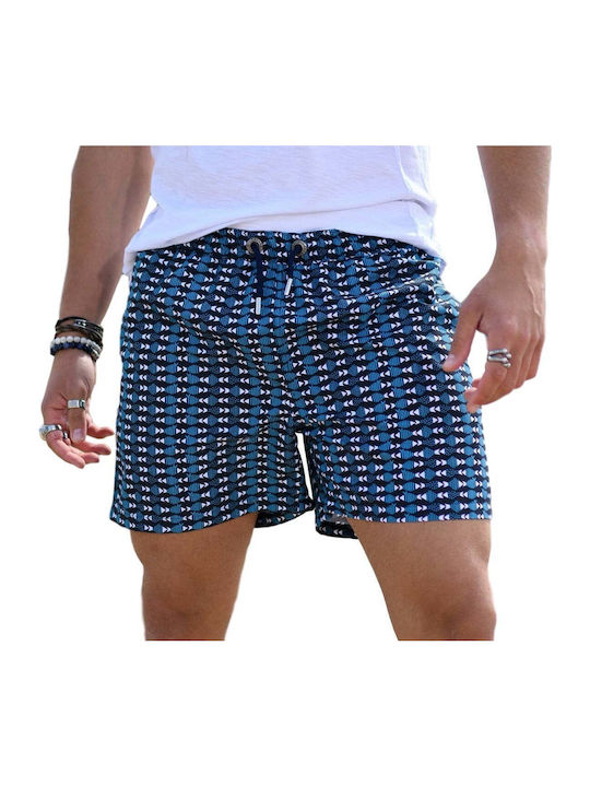 Men's Swimwear Shorts Blue with Patterns