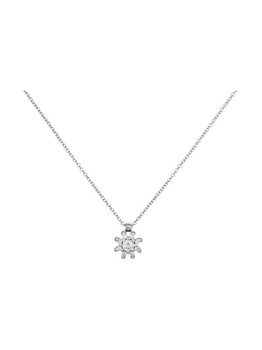 Necklace from White Gold 18k with Diamond