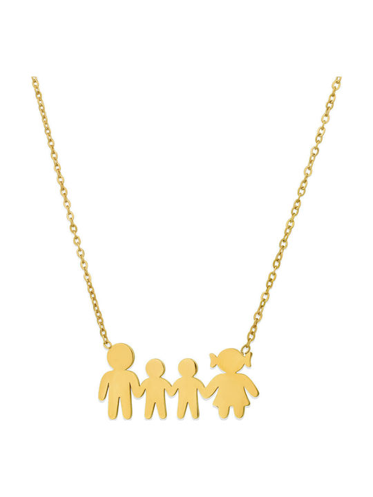 Goldjewels Κολιέ Οικογένεια από Επιχρυσωμένο Ασήμι