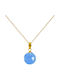 Margaritari Blauer Charm Tierkreiszeichen Waage aus 14K Gold Blau
