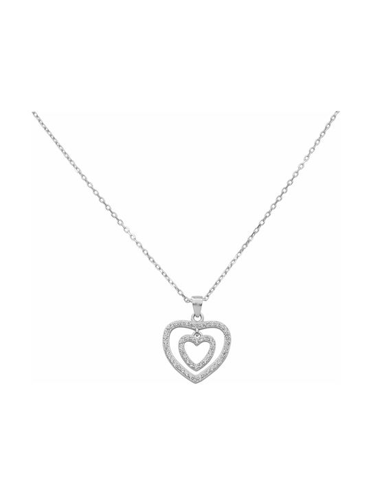 Necklace with design Heart from Silver