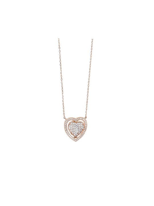 Necklace with design Heart from Gold Plated Silver