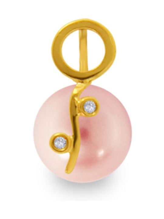 Margaritari Charm with Stones Made of 18k Rose Gold